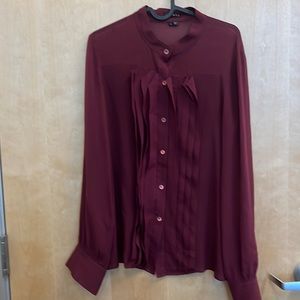 Theory Long Sleeve Sheer Blouse